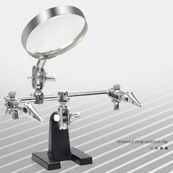 Deluxe Soldering Station with Magnifying Glass and Third Hand Clamp (805)