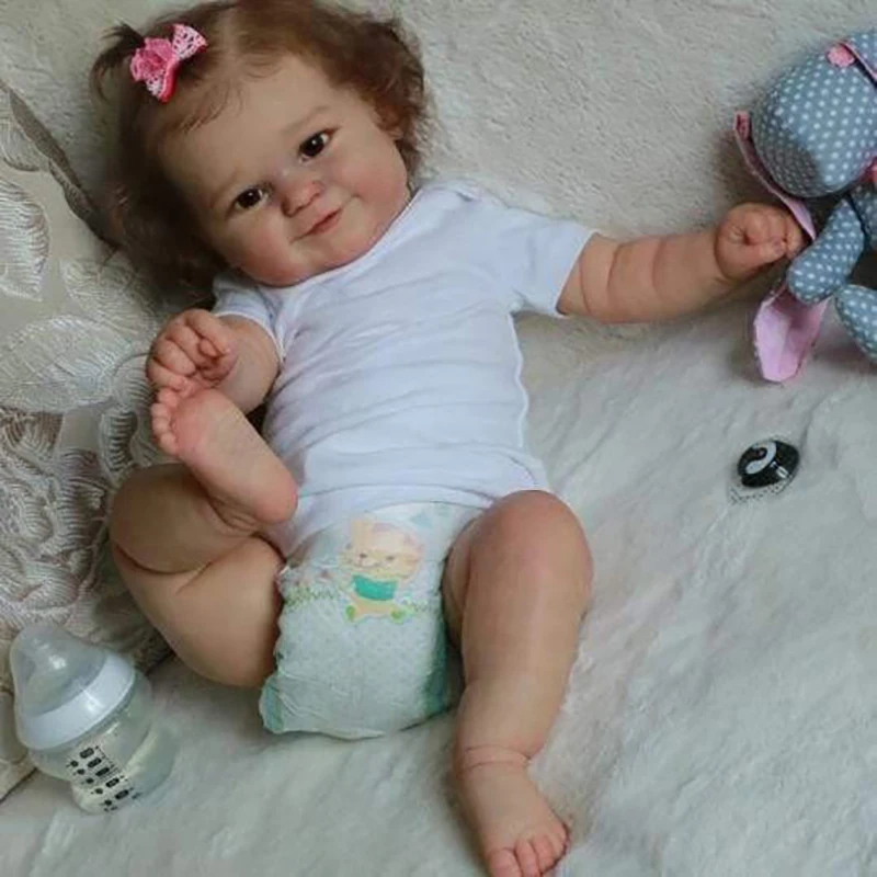 

50CM Reborn Maddie Toddler Girl Doll Soft and Full Body Silicone 3D Skin Tone Multiple Layers Painting Visible Veins