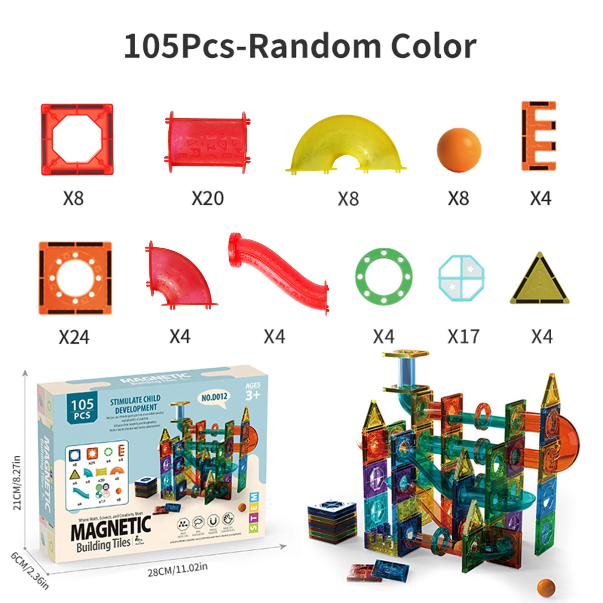 مكعبات بناء بلاط مغناطيسي خفيف للأطفال، ألعاب بناء...