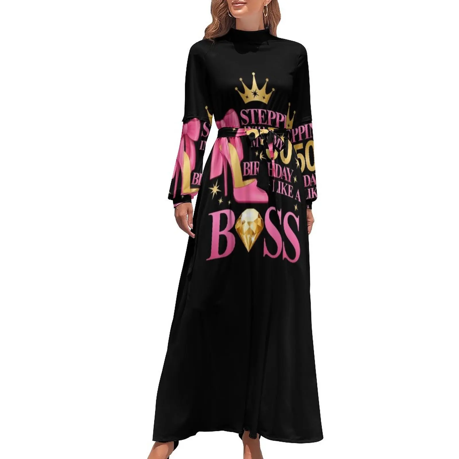 

50th Birthday design. Stepping into my 50th Birthday lady’s Long Dress elegant dress women's clothing summer 2024 novelties