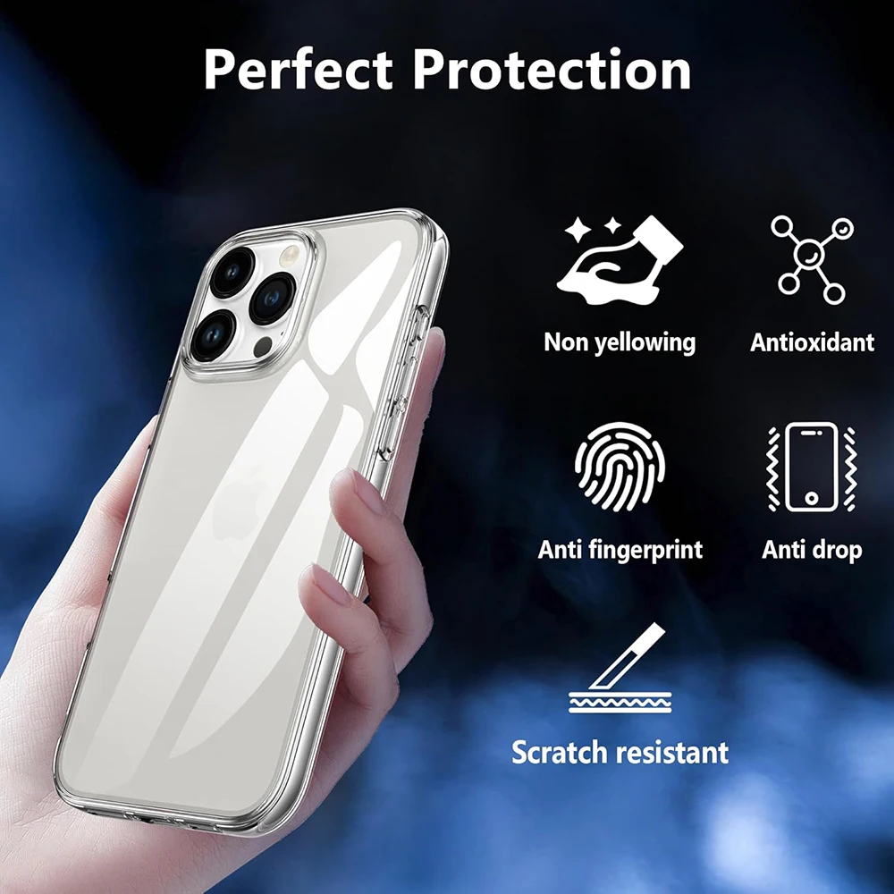 Premium Ultra-Thin Shockproof Silicone Soft Case – Transparent Back Cover