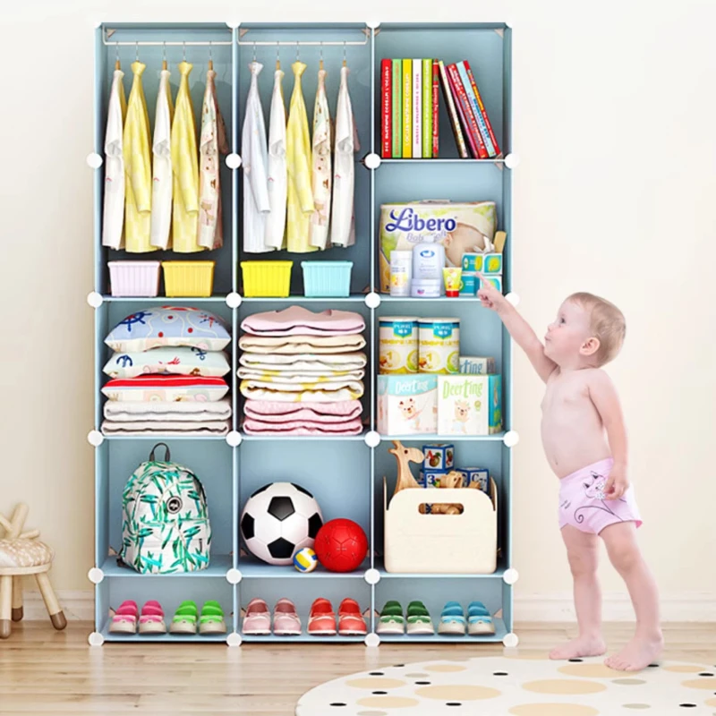 Girl Clothes Wardrobe Baby Dressers Bedroom Kids Children's Closet Organizer Furniture
