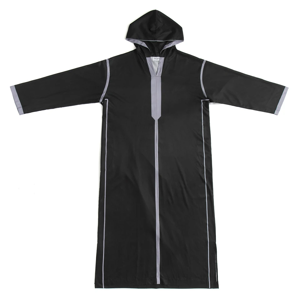 Homme Rouillé Marron Rayé Marocain Capuche Manches Longues Coton Thobe Juba Djel