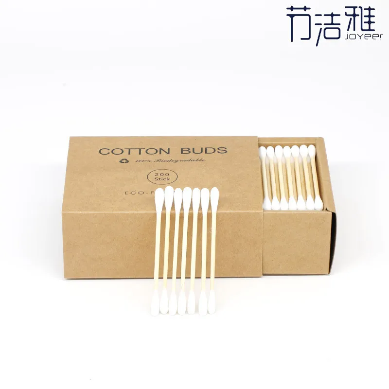 Bamboo paper plastic stick cotton swab cotton stick cowhide carton cotton swab disposable cotton swab