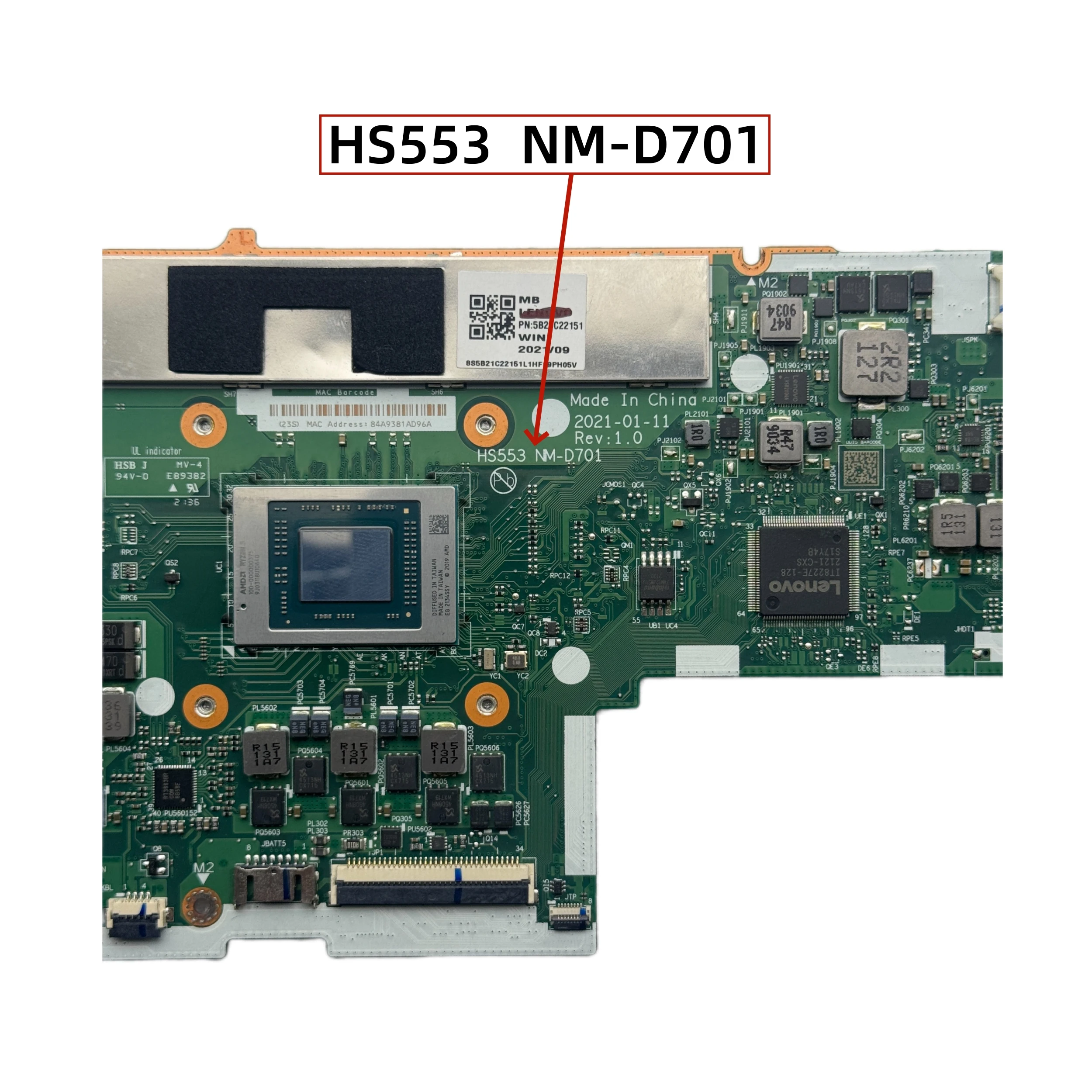Hs553 NM-D701 para lenovo ideapad 5-15alc05 placa-mãe do portátil