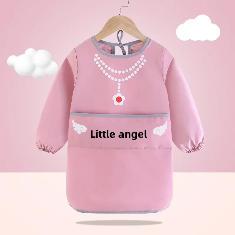 Waterproof Long Sleeve Baby Feeding Apron Child Eating Coverall Dirt Resistant Outwear for Autumn Winter Drawing And Eating