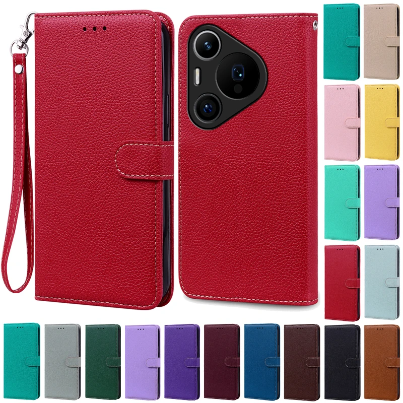 Leather Wallet Flip Case - Magnetic Book-Style Cover