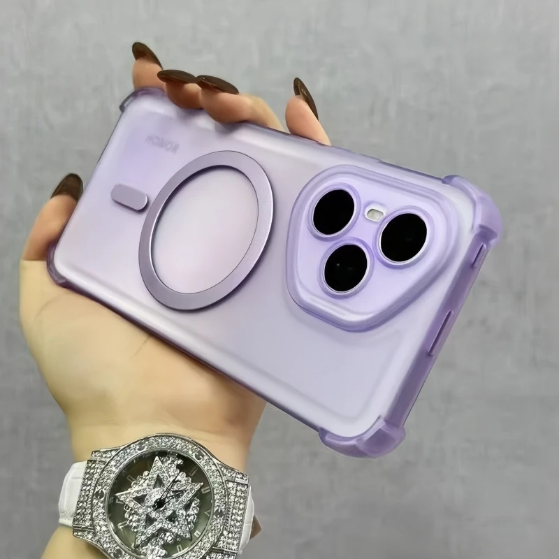 Candy Color Transparent Magnetic Bumper Phone Case