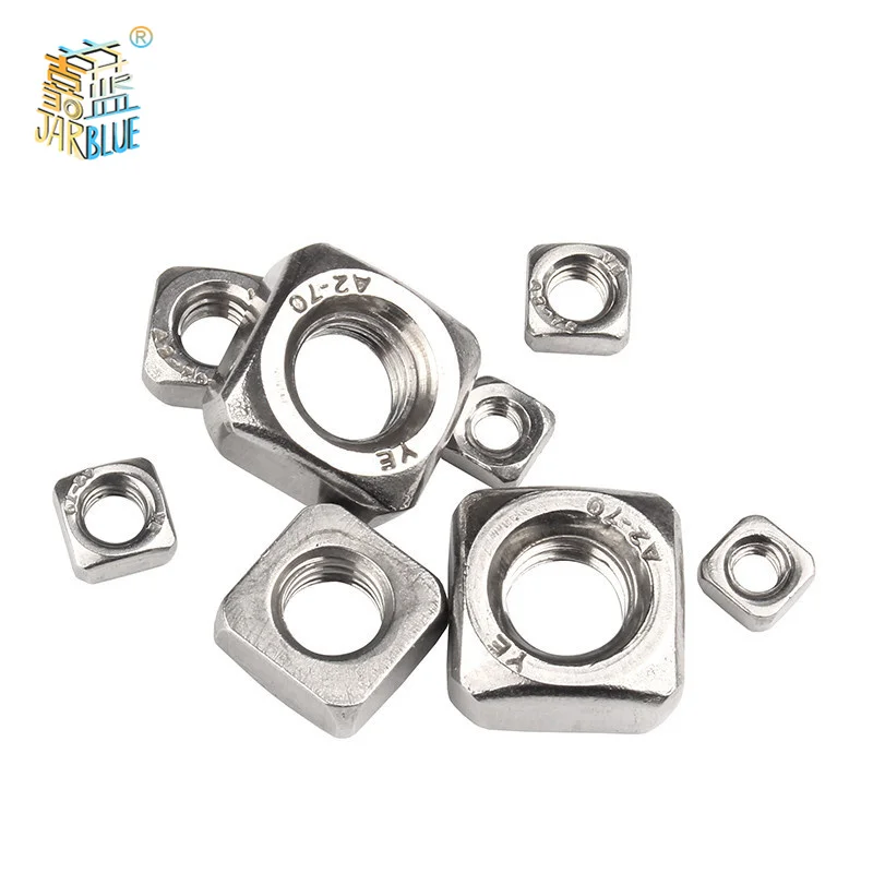 10/ 50pcs A2-70 Stainless Steel Square Nuts Din557 M3 M4 M5 M6 M8 M10 M12