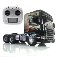 1/14 LESU 6*4 Metal Chassis RC Tractor Truck Kit Radio Control Vehicle Painted Cabin R730 High Roof Motor Toy DIY Model THZH0928 1