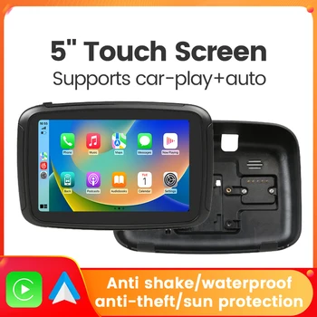 NaviFly Display LCD portatile per moto da 5 pollici Monitor impermeabile IPX7 per Apple Carplay wireless Android Auto Moto Car Play