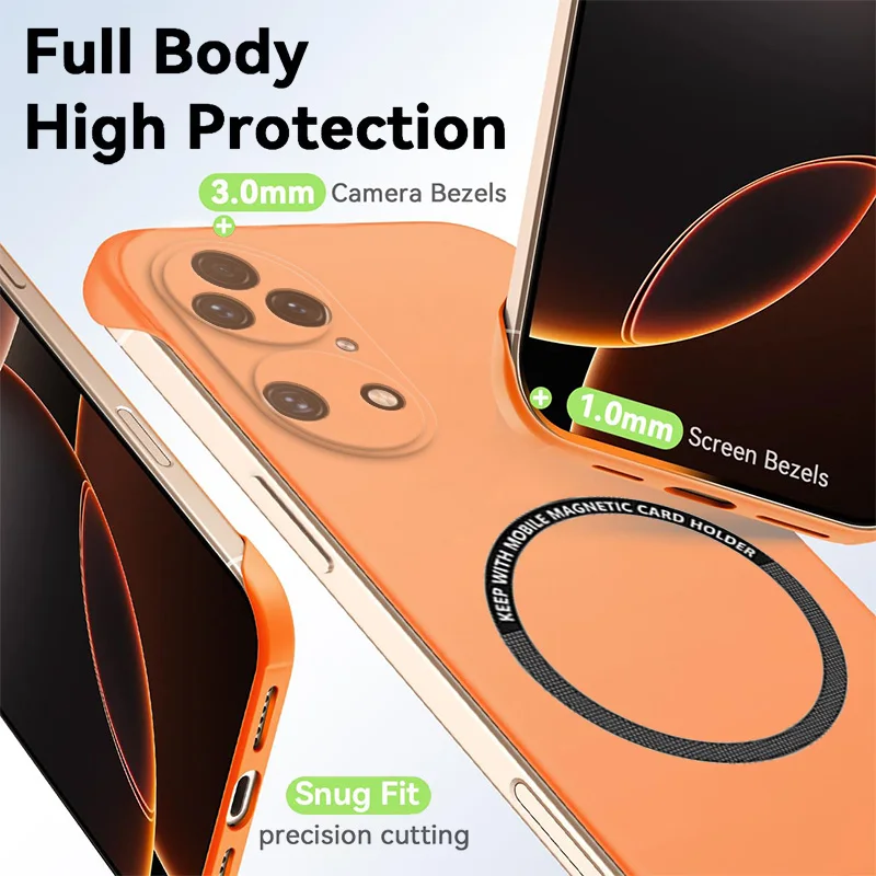 Magnetic Slim Frameless Matte Anti-Scratch Shockproof Phone Case