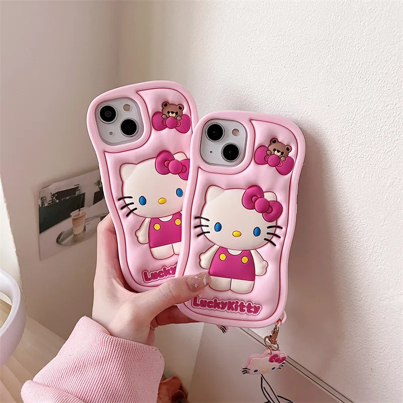 Милые аксессуары для телефона Sanrio, милые Мультяшные аксессуары Kuromi,  подходит для Iphone14Promax1312, противоударные игрушки для девушек,  подарок | AliExpress