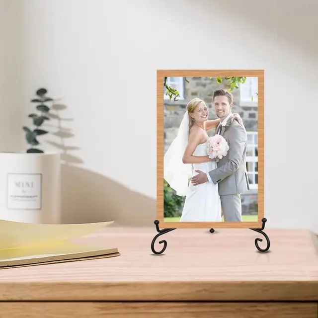 Metal Easel Stand For Sign Set Of 4 Metal Easel Frame Display 5-inch Tabletop Picture Holder Tripod Easels For Pictures Home 1