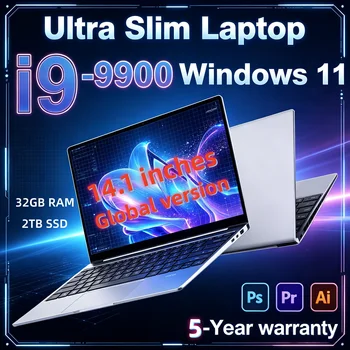 LENO 14.1" Ultra Slim Windows 11 Pro Laptop Computer Intel Core i9-9900 32GB RAM 1TB 2TB Notebook PC 4K HD Office Study Laptops 1