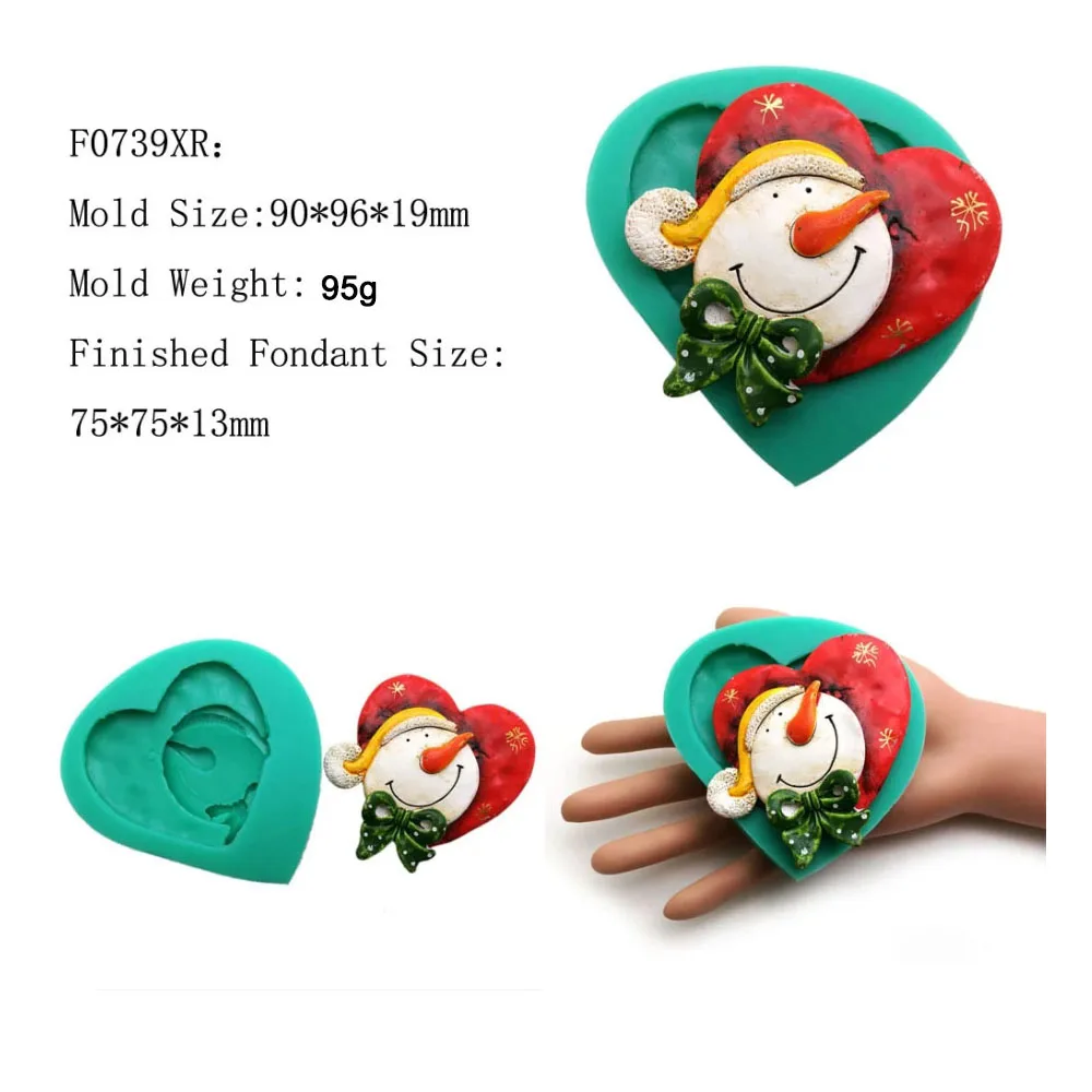 3D Weihnachten Silikon Fondant Schokolade Formen Für Kuchen Dekoration Santa Claus Zucker Handwerk Cupcake Weihnachten Baum Schnee Backen Werkzeuge – Detail 18