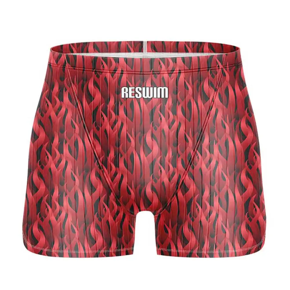 New Men's Swim Short Jammer Swimsuit Endurance Athletic Training Swimsuit Racing Swimming Trunks Swimwear Surfing Jammers Pants 2