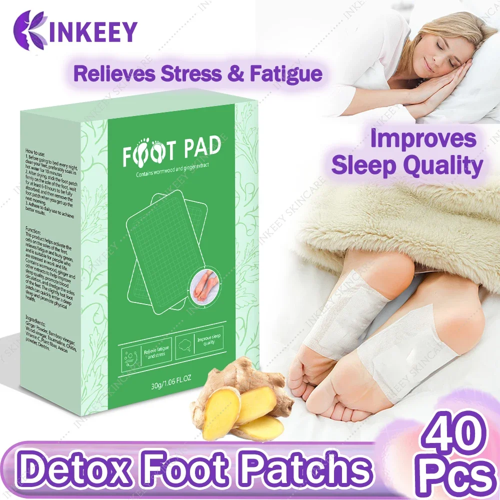 

Detox Foot Patch Improve Sleep Detoxify Body Stress Relieve Fatigue Ginger Foot Pads Wormwood Foot Patches Slimming Remove Odor