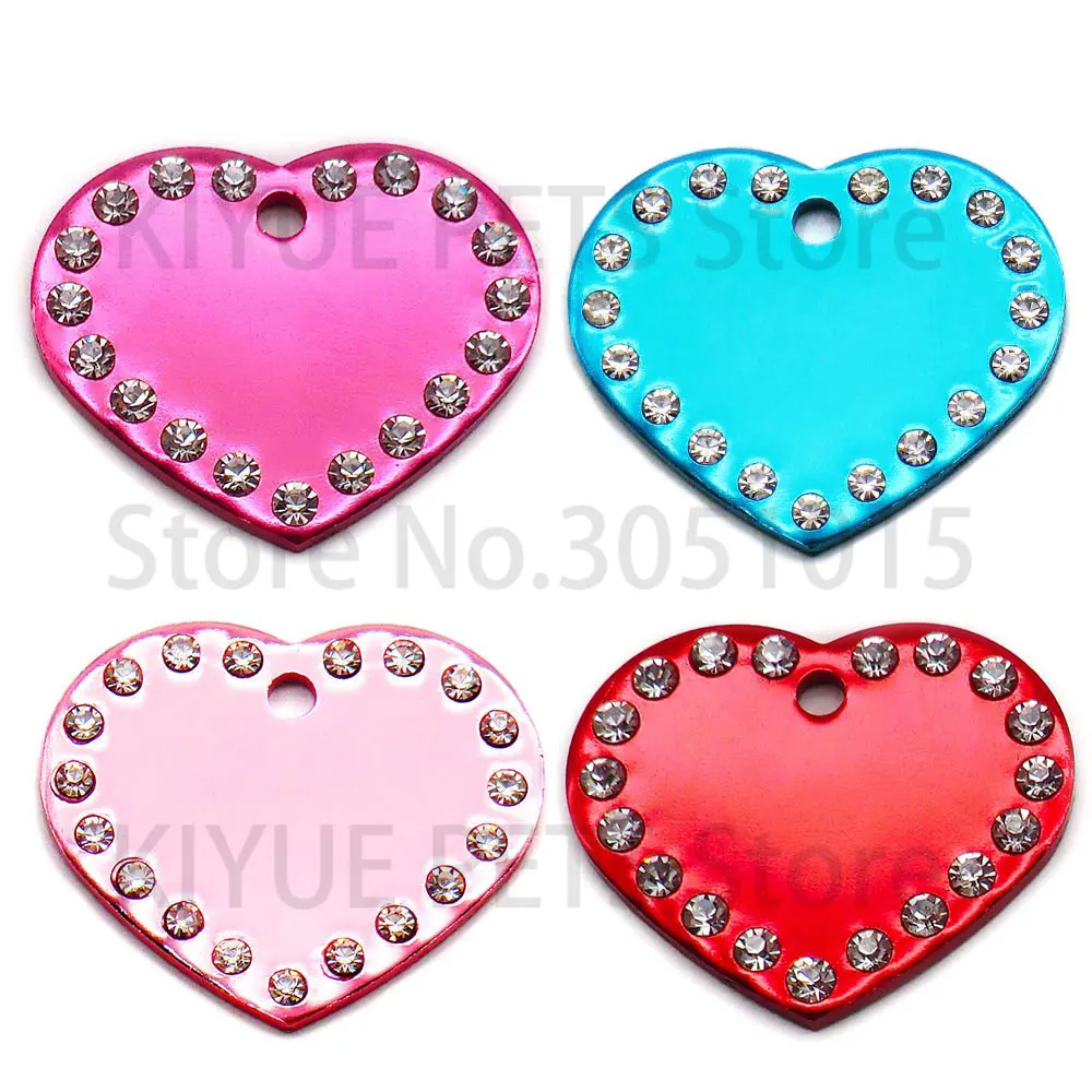20Pcs 2MM Dog Bone Diamond Decor Pet Id Tag Custom Engraved Cat Dog ID Tag Charm