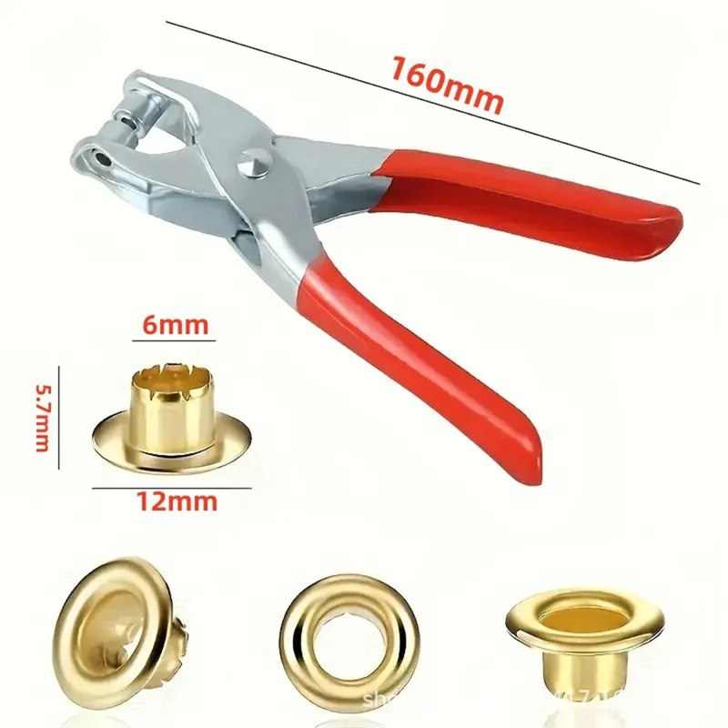 A21Q -6mm 그로밋 아일렛 플라이어 세트, 100개의 금속 아일렛이 있는 아일렛 구멍 펀치 플라이어 키트, 가죽 천용 그로밋 도구 키트