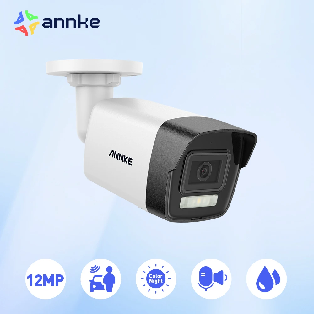 ANNKE 4K IP Camera Outdoor Indoor Weatherproof Bullet 4K Video Surveillance Camera Audio Recording CCTV Camera 8MP POE Camera