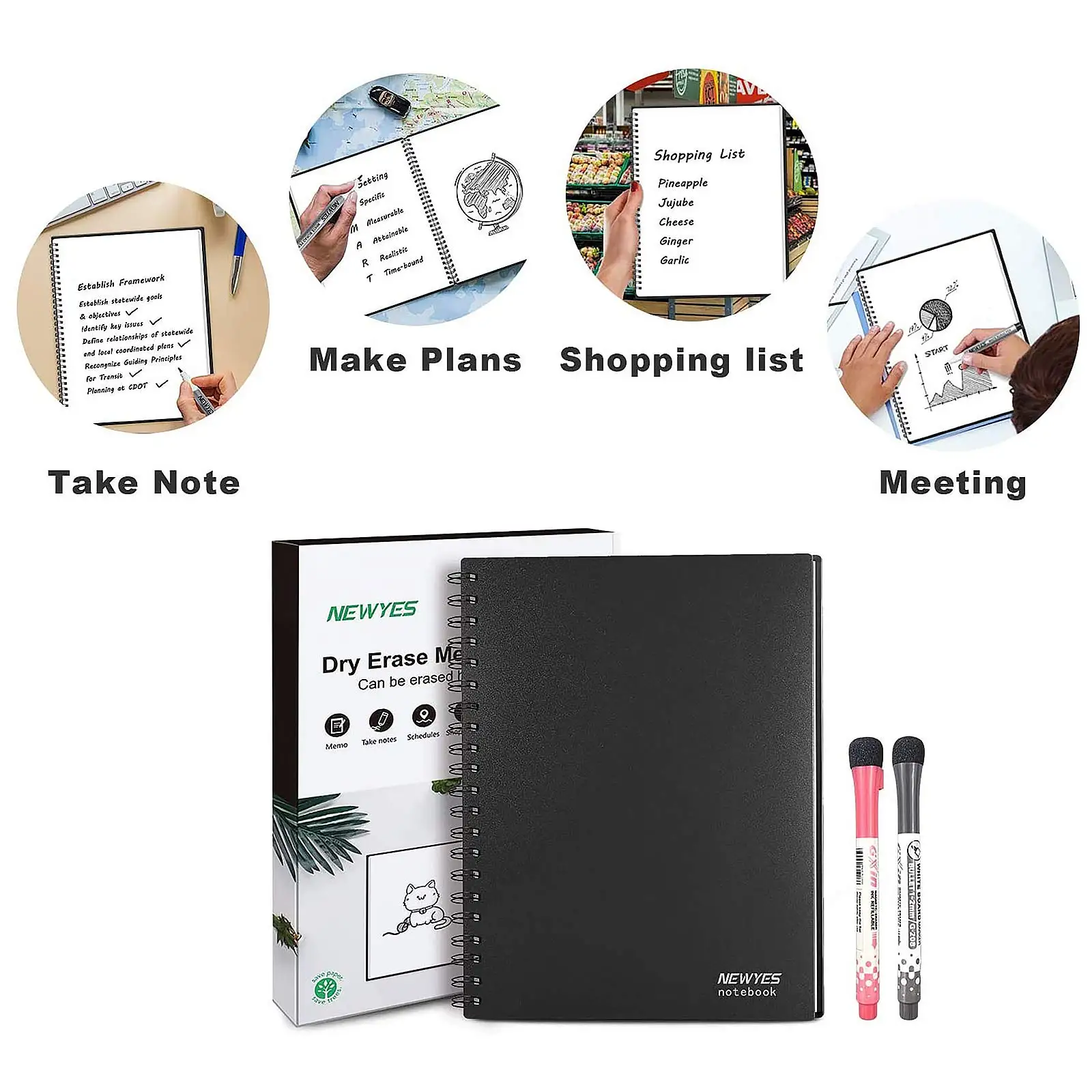 Whiteboard Notebook Erasable Meeting Notebook Dry Erase White Board For Meeting Business Office Home NEWYES A4 size whiteboard notebook set dry erase whiteboard