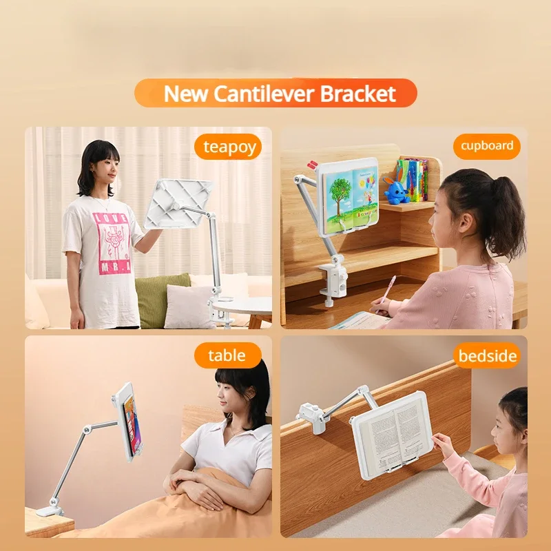 Eary Book Stand for Reading Adjustable Book Holder with 360&deg;Rotating Clamp Desktop Reading Holder for Tablet Laptop Textbook