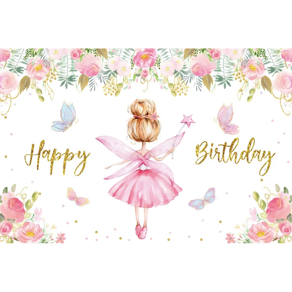 Swan Ballet Dancer Baby Girl Birthday Photography Backdrops Butterfly Party Decor Portrait Photographic Background Photo Studio Photo Backdrop