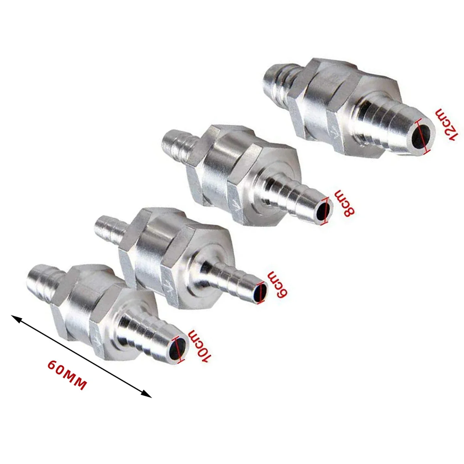 Car Motorcycles Ships Fuel Non Return One Way Check Valve 6/8/10/12 mm Aluminium Alloy one-way valve oil circuit check valve
