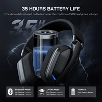 EKSA G19BT 2.4GHz Wireless Gaming Headphones Ultra-light Bluetooth 5.4 Headset Gamer with Microphone for PC/PS5/Xbox - Image 6