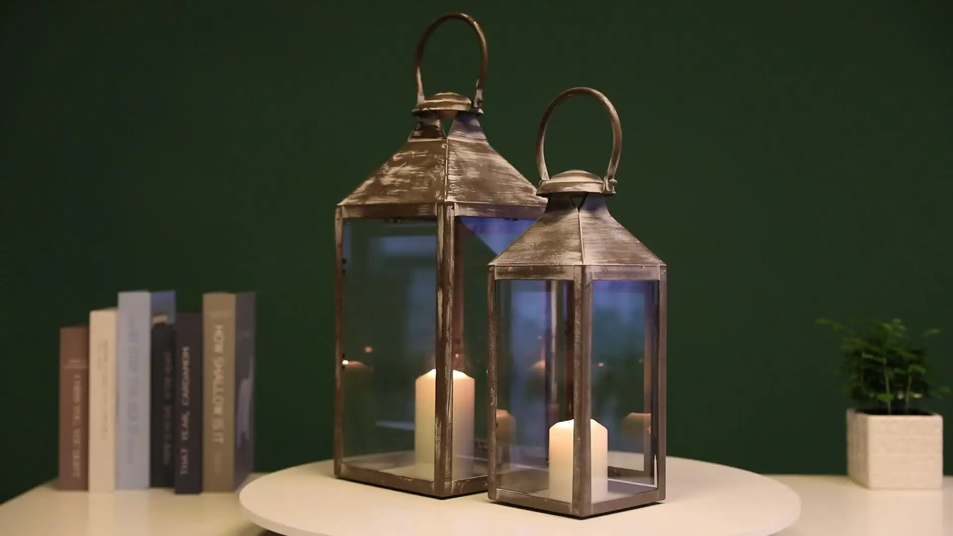 金属製キャンドルホルダー 2灯式 2つの金属製キャンドルホルダー,レトロなランタン,ハンドル付き