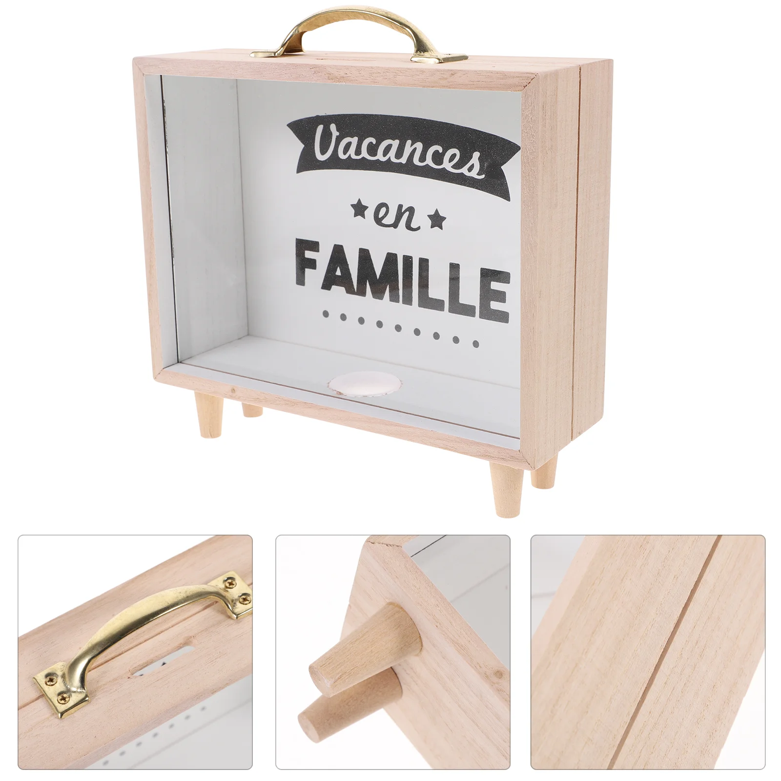 

Piggy Bank Home Decorative Wooden Coin Bank Money Bank Kids Room Coin Container