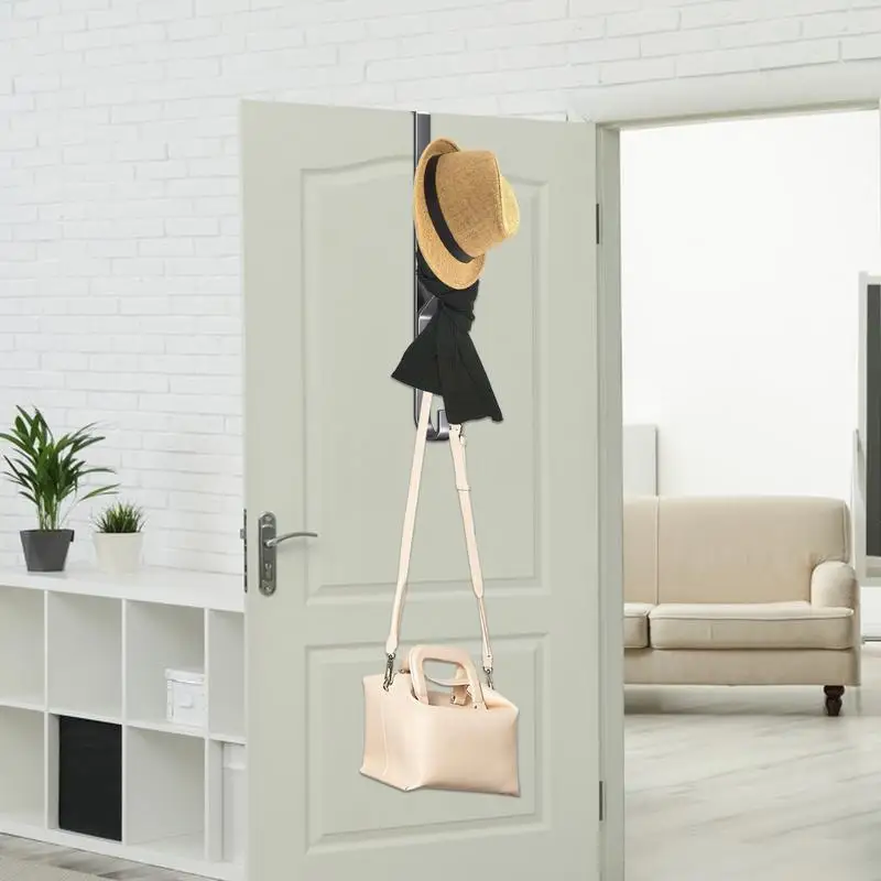 Storage Hook Door Hook Back Of Door Hooks Sturdy Carbon Steel Multifunctional Clothes Hanger Space Saving Vertical Design Storage