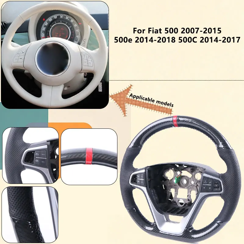 Gloss Carbon Fiber Car Steering Wheel Grip Cover