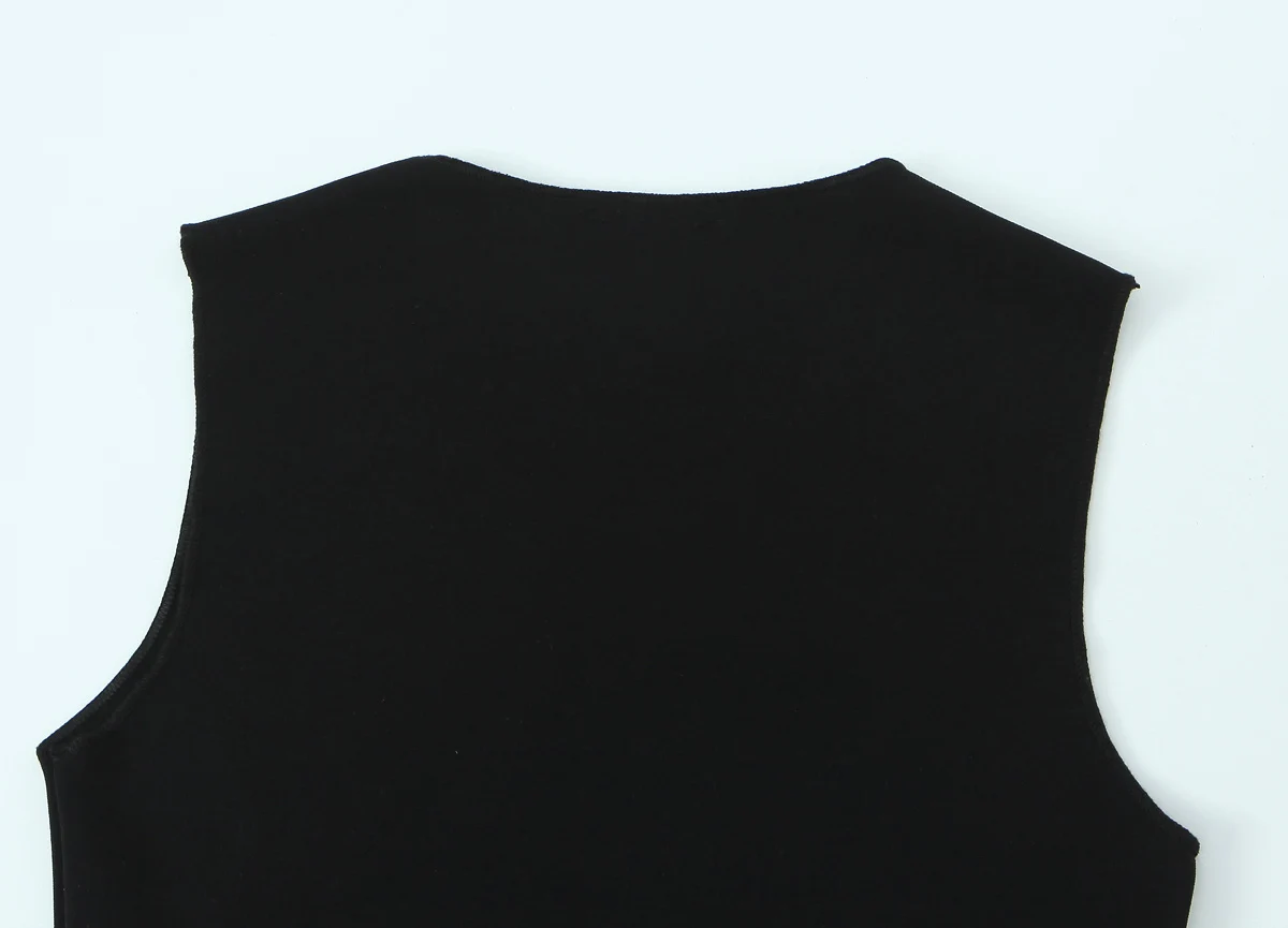 Women's Vest Summer New Style Black With White Color Sleeveless Stretch Top Vest Female Elegant Sophisticated Streetwear Top