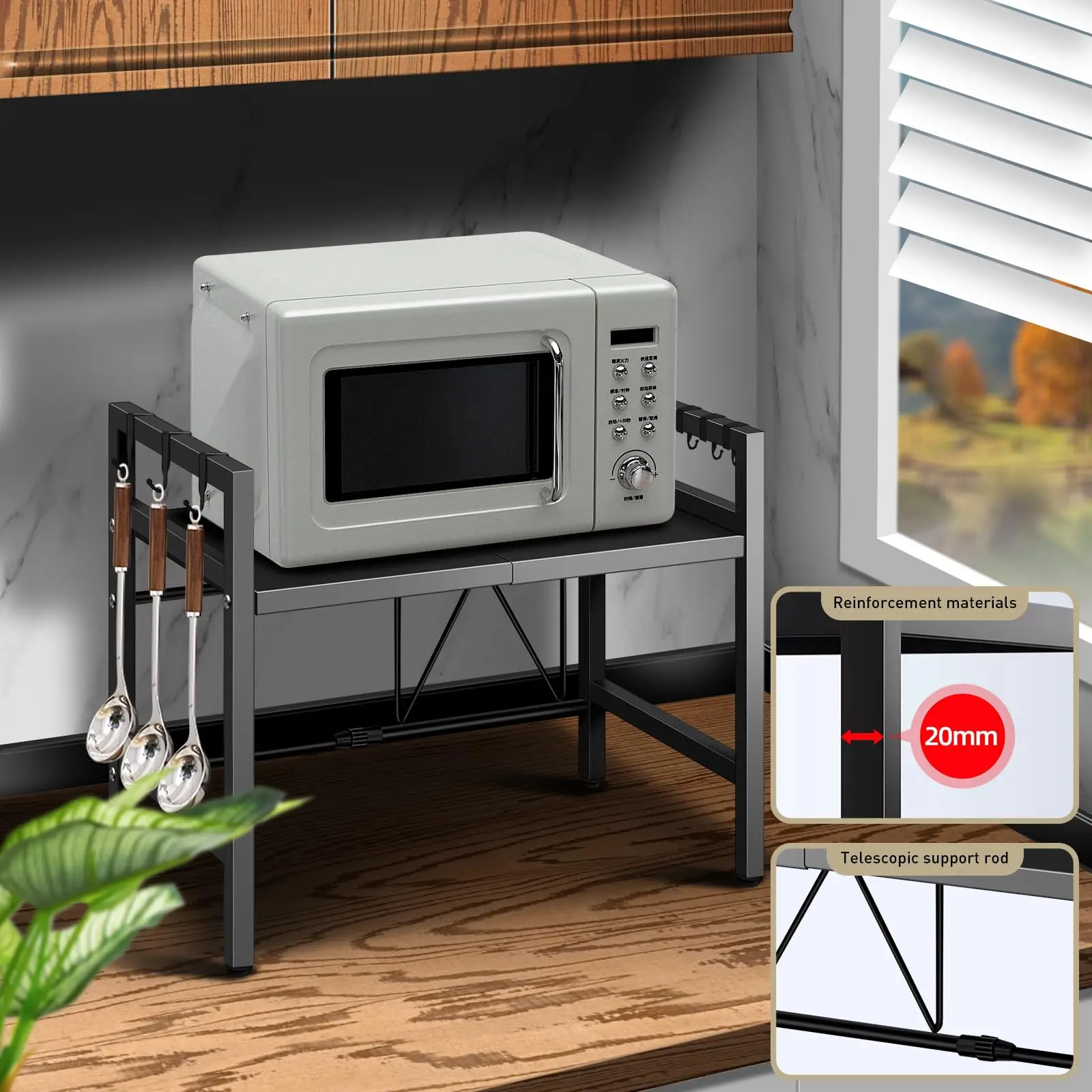 Organizador De Cozinha TATUB Com Suporte Magnético Facas - 91x33cm - 4 Prateleiras