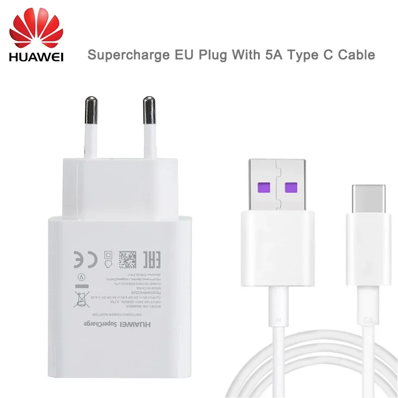 Usb C Charger Phone Charger Charger Adapter Wall Charger Mobile Phone Charger Usb Phone Adapter Phone Charger Adapter Charger Cable Usb Charger Huawei 22.5W Supercharge Quick Charger For P20 Pro P30 P40 Lite Mate 10 Mate 20 30 Pro 5A Type C Cable