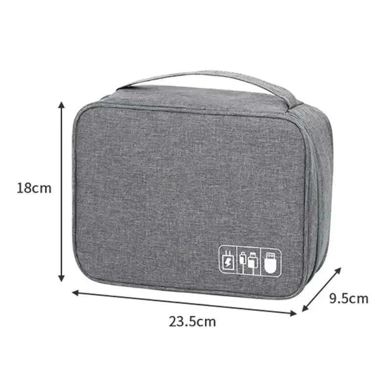 New Travel Digital Data Line Storage Bag Large Capacity Anti-moisture Grid Multi-functional Headphone Charger Finishing-ag BEST SELLERS