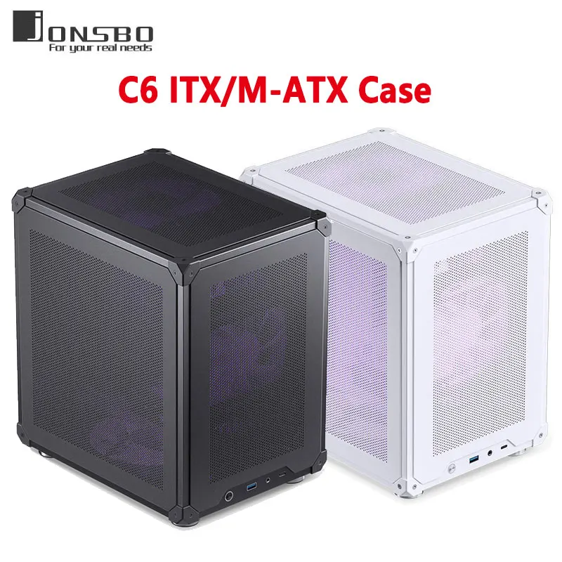 Jonsbo C6 Mesh Itx/Matx Custodia Per Computer Mini Desktop Pc Case/Cpu Cooler ≤ 75Mm/Scheda Grafica 200-255Mm/Alimentatore ≤ 185Mm
