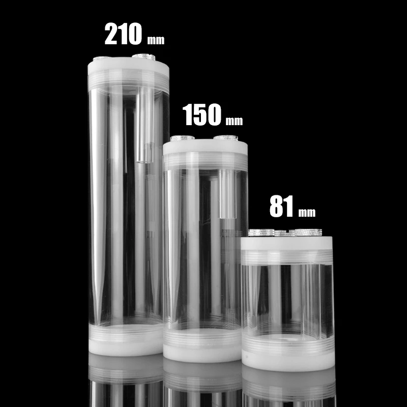 Cylinder Reservoir Water Cooling 81/150/210mm high 60mm thick transparent acrylic cylinder reservoir water cooling water tank