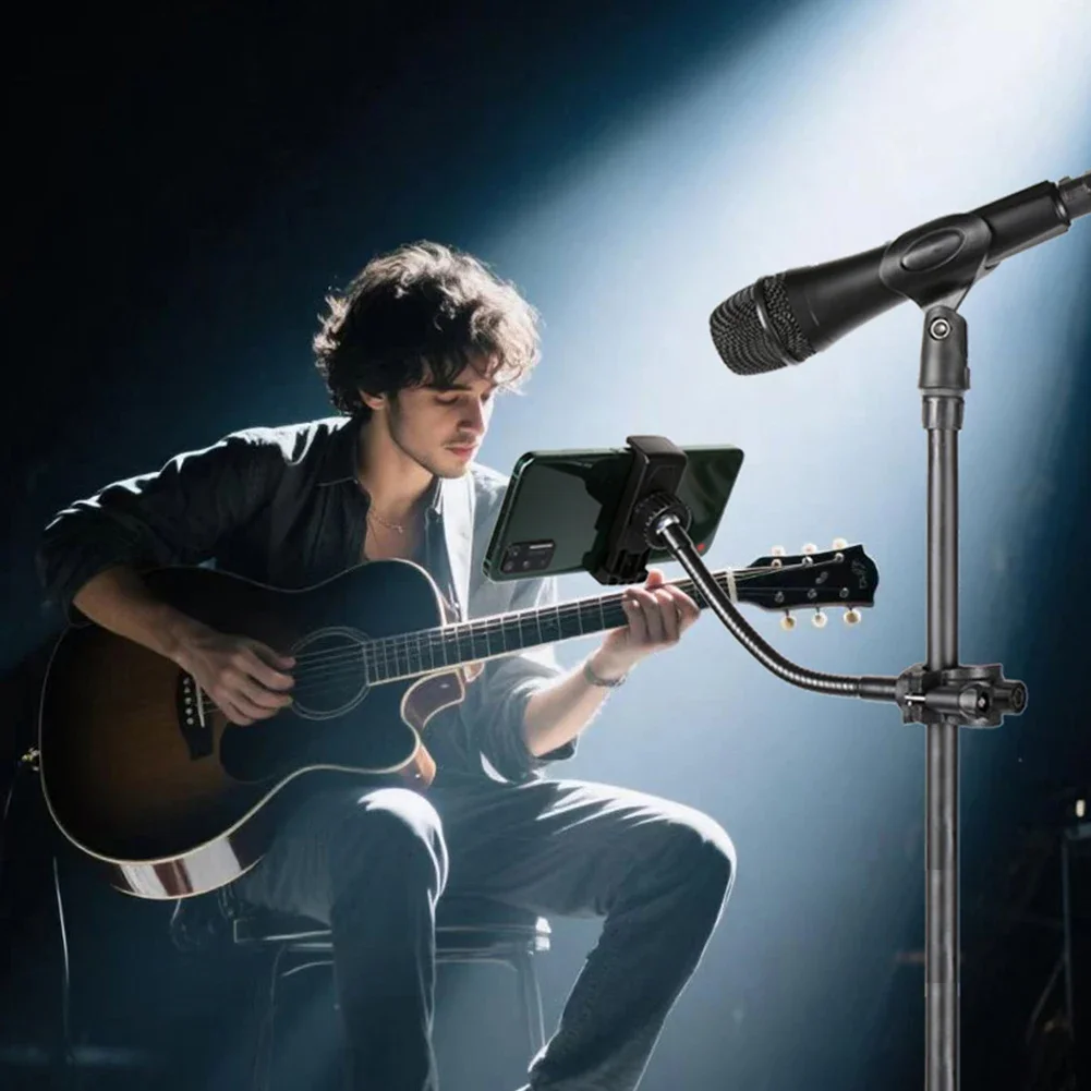 마이크 스탠드 폰 홀더 구즈넥 폴 플렉시블 폰 거치대 조절 가능한 마이크 스탠드 홀더 마이크/스마트폰용