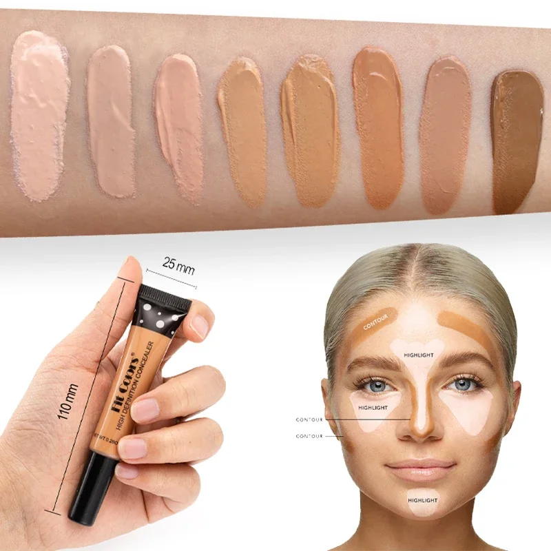 Concealer Contour Palette, Cosmetics Cream Contour and Highlighting Makeup  Kit,6 In 1 Contouring Foundation Concealer Palette Conceals Dark