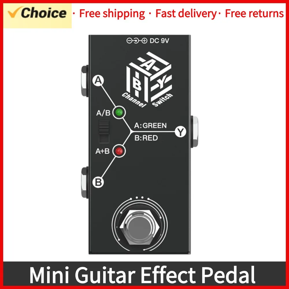 Guitar Pedals ABY Box Line Selector AB Switch Mini Guitar Effect Pedal Bidirectional Transmission Metal Casing Anti-slip