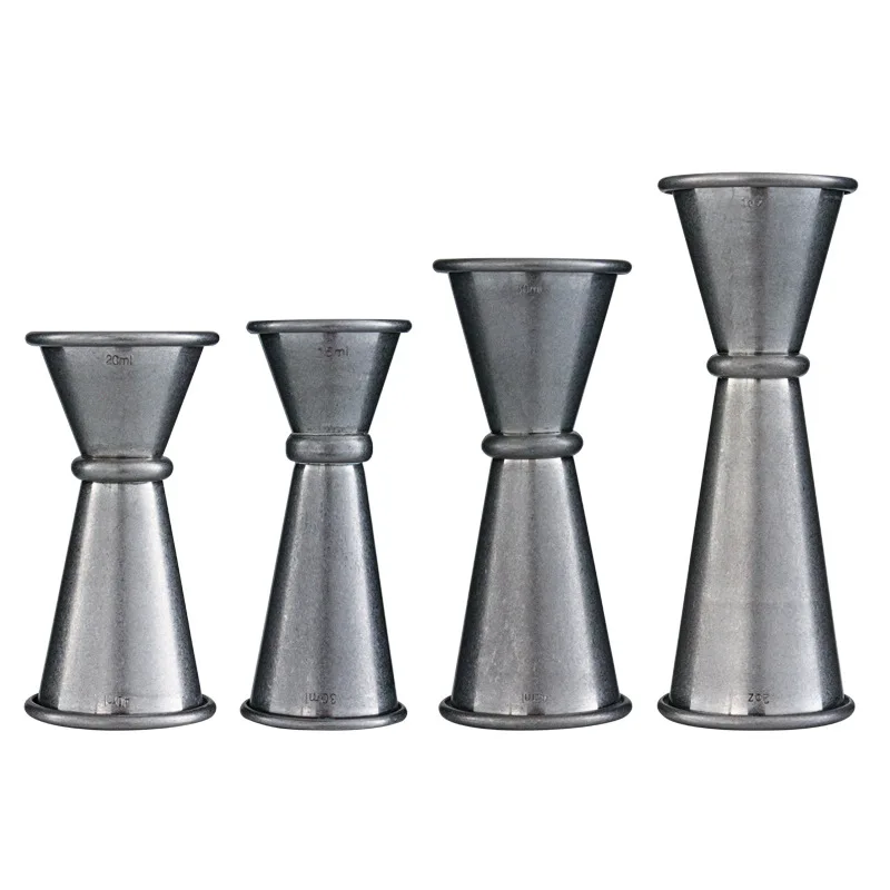 Cocktail Shaker 304 Stainless Steel Frosted Retro Bartender Boston Three-stage Shakers Matte Look Old Cup Jigger