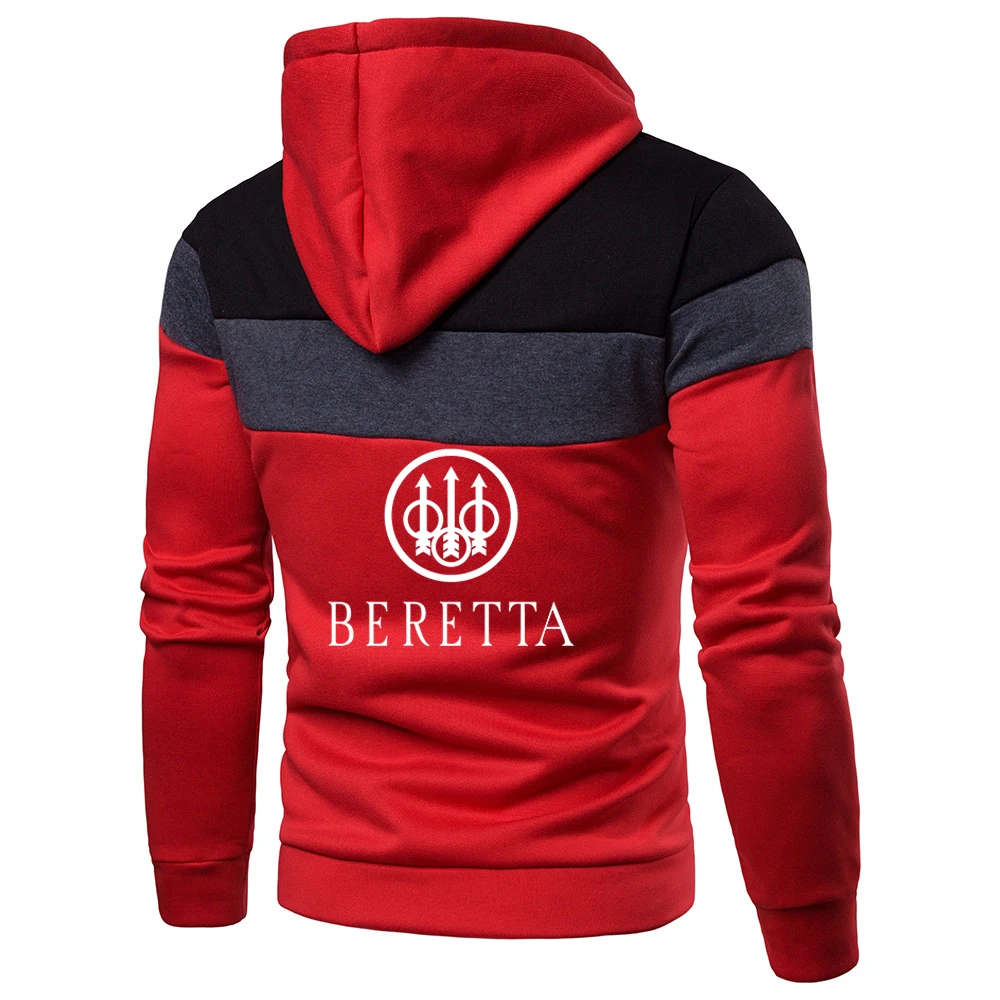 2022 New BERETTA Print Splicing Hip Hop Punk Wild Warm Fashion Harajuku Zipper Hooded Sweatshirts Style Male Top Jackets Coats off white hoodie mens