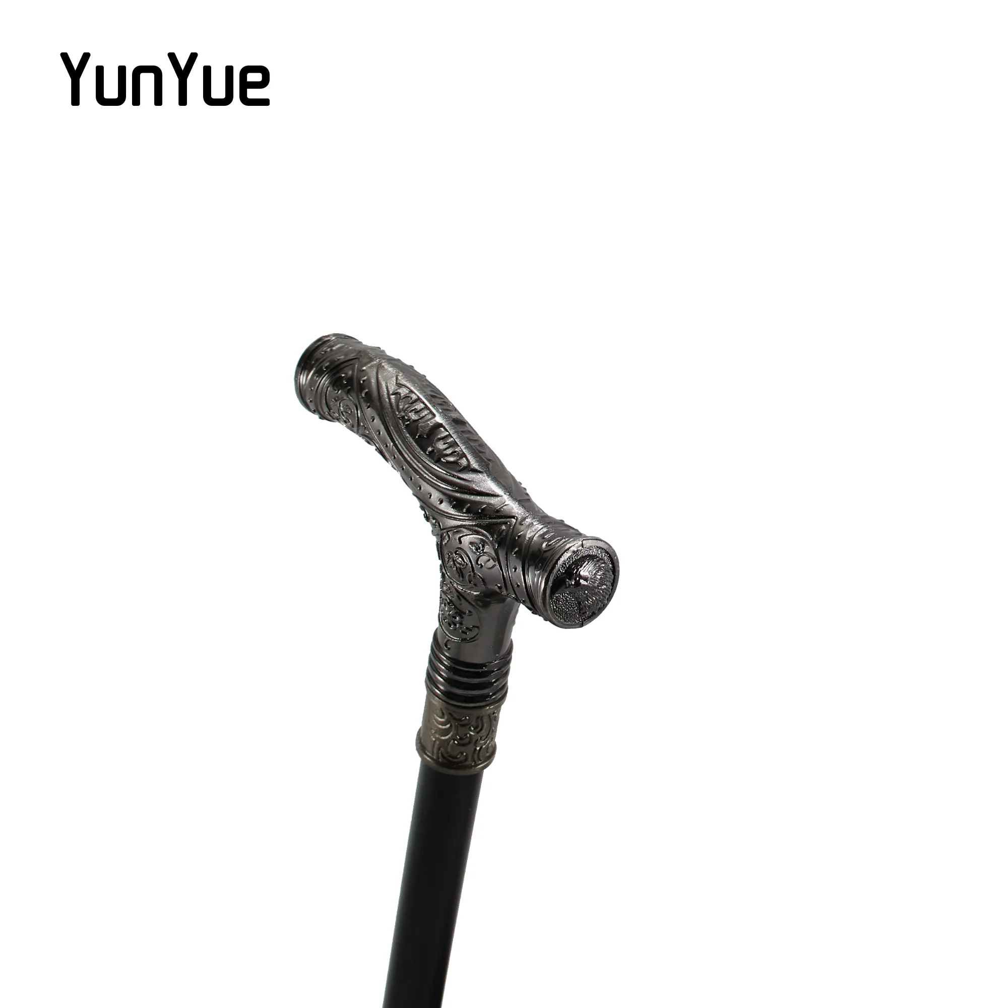 Silvery Male Eagle Head Flower Relief Walking Cane Gentleman Fashion Elegant Walking Stick Cosplay Film Props Party Walking Cane