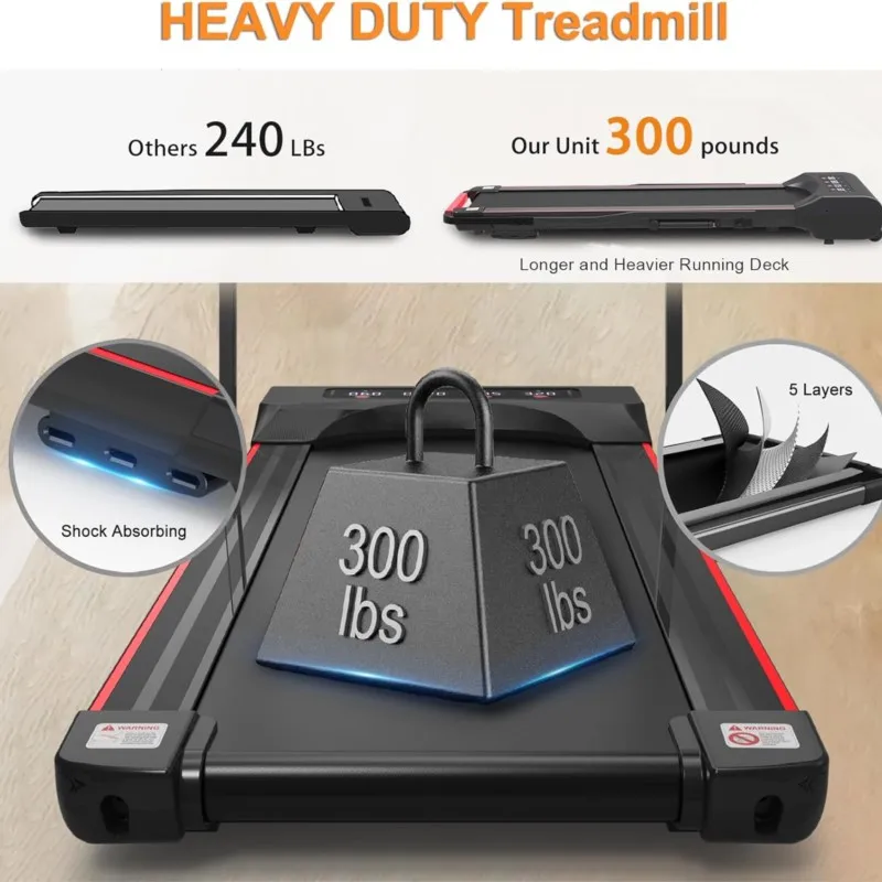 US Stock Under Desk Walking Pad Treadmill Foldable with Handlebar Remote Controll 300 LB Capacity electric treadmill