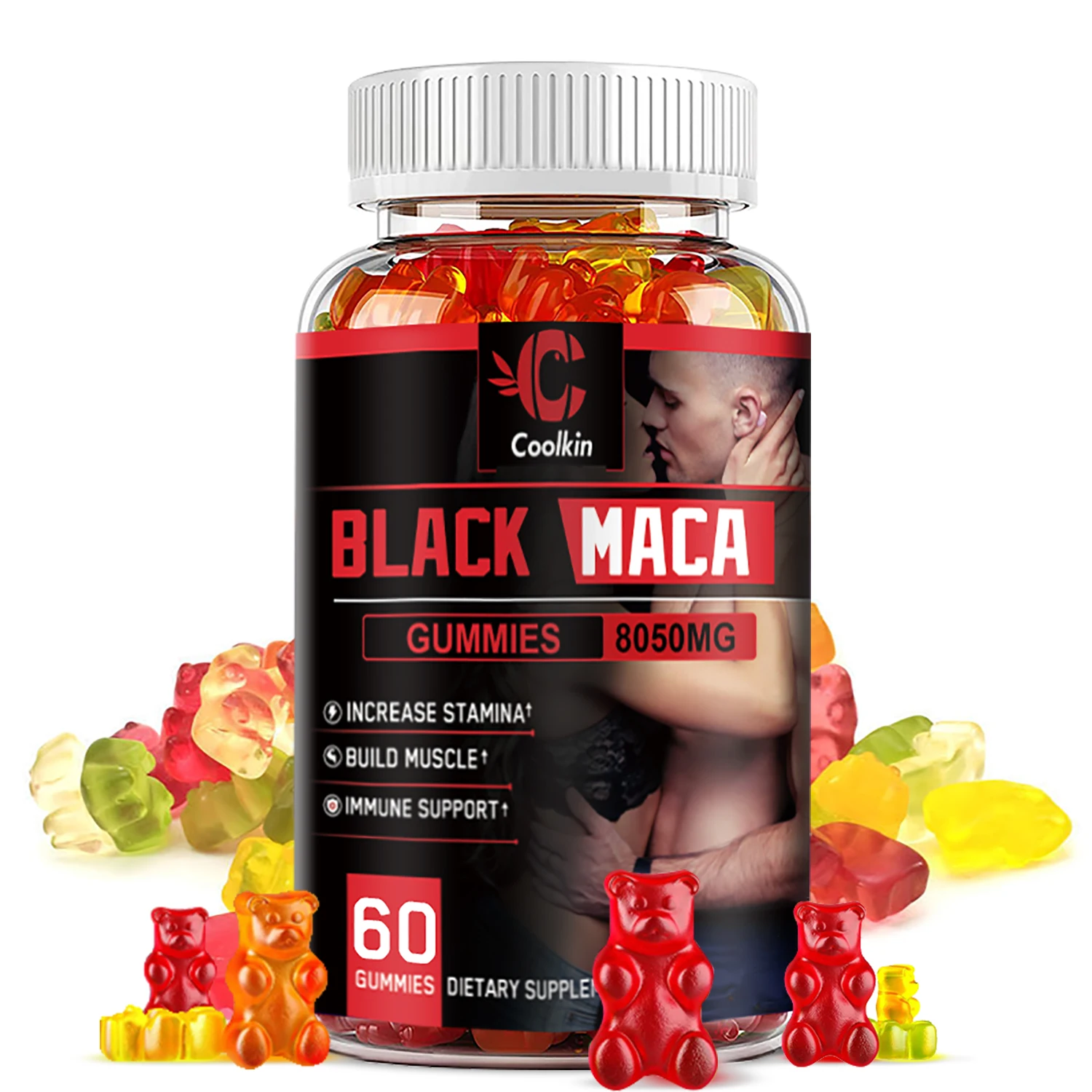 Black Maca Gummies-Performance and Mood Supplement, Supports Natural Health, Muscle Growth, Energy-60 Gummies