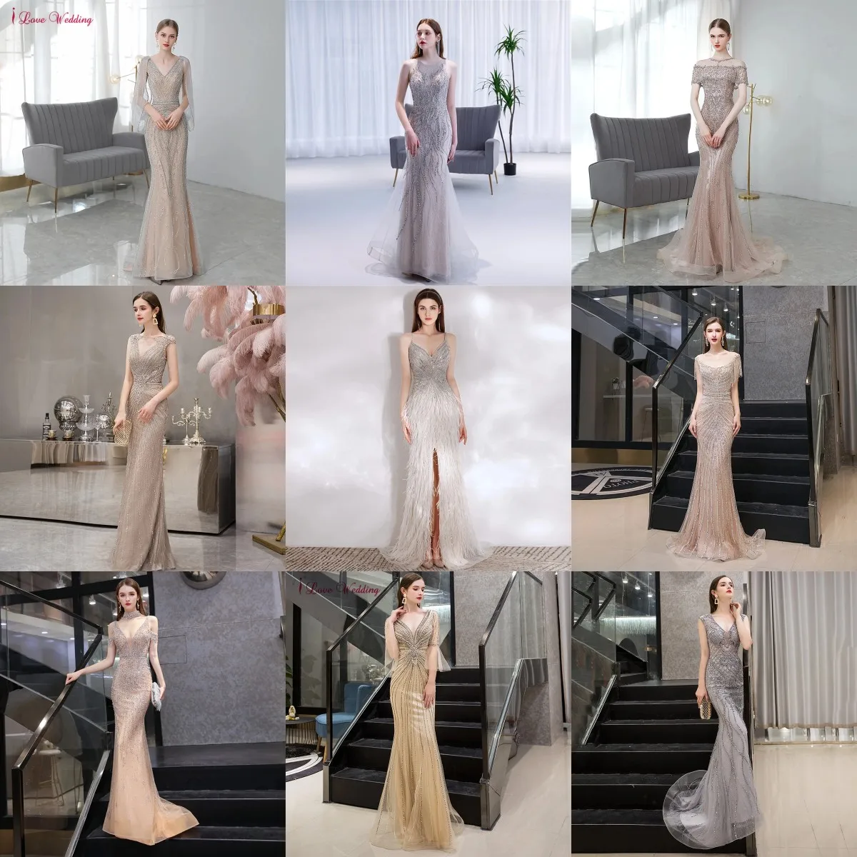 

Роскошные свадебные вечерние платья-русалки ilovebridal, Тяжелые Кристаллы из бисера, Дубай, арабский стиль, изысканные женские платья для выпускного вечера