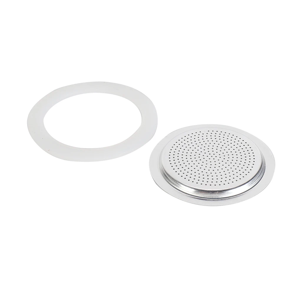 Coffee Drip Holder Coffee Maker Filter&Seal Ring Silicone Seal Ring&Stainless Steel Filter For Moka Pot Espresso Makers Coffee Machine Accessories